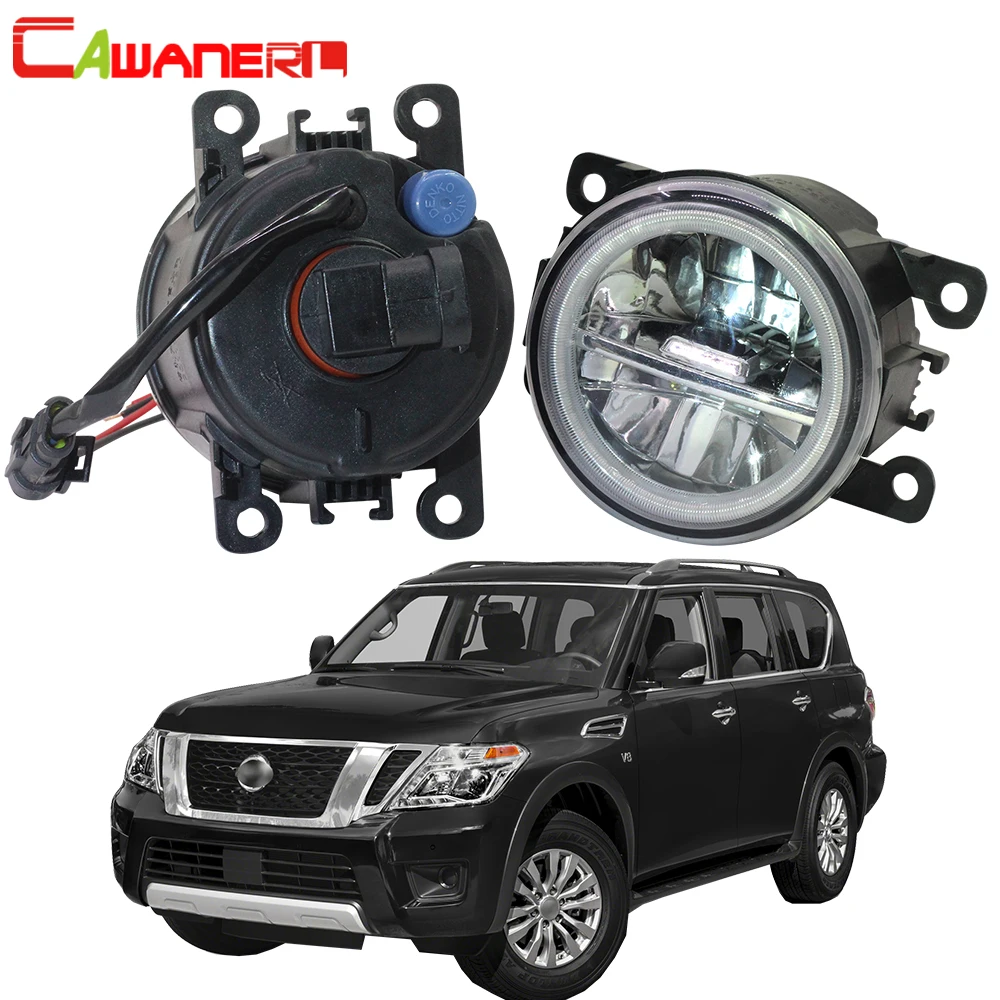 

Cawanerl For Nissan Armada Closed Off-Road Vehicle 2003-2008 Car LED Bulb Fog Light + Angel Eye Daytime Running Light DRL 12V