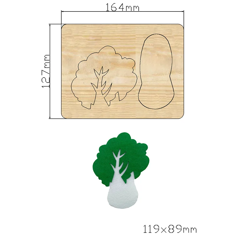 2021 New Chinese cabbage Cutting Dies Wooden Knife Die Compatible With Most Manual Die Cut Cutters