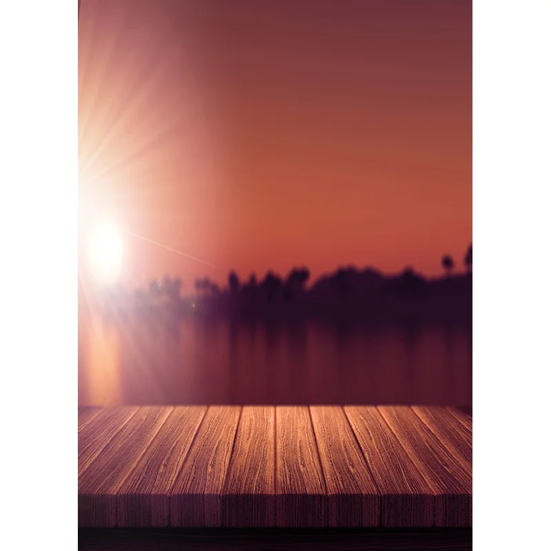 ZHISUXI alat peraga Studio, latar belakang foto awan langit LATAR BELAKANG lantai kayu pemandangan alam tepi pantai musim panas 210309TFX-04