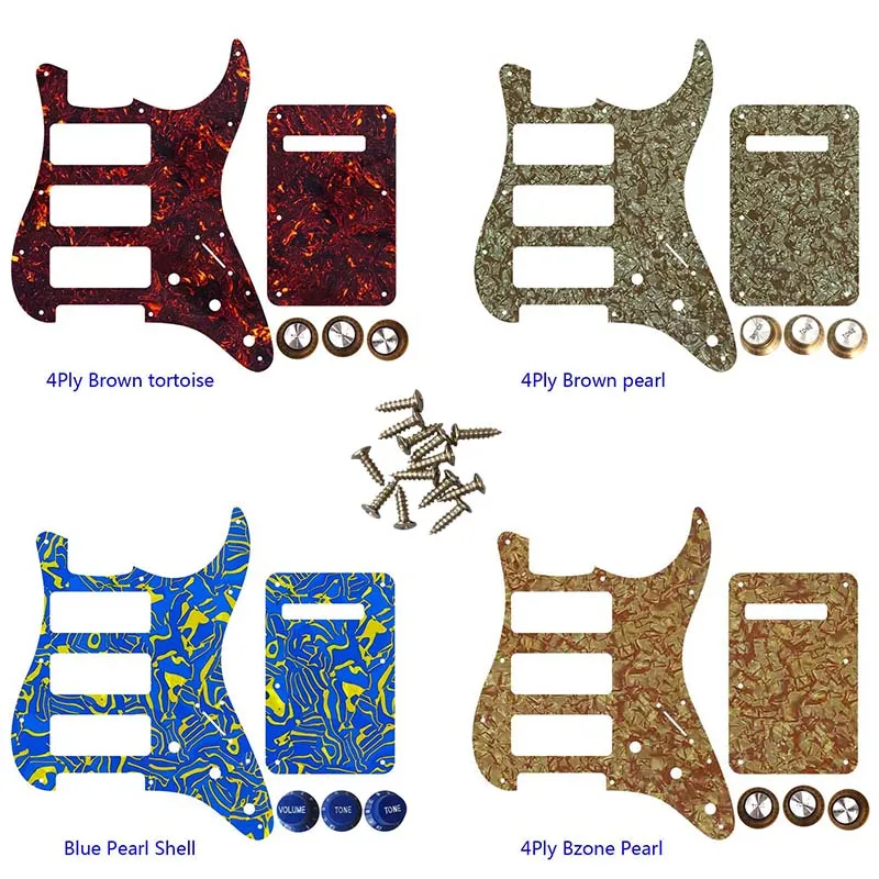 

Great Quality Parts 3 P90 Strat Guitar Pickguard For US 11 Screw Holes Strat 3 P90S Humbucker & Back Plate & Control Knob