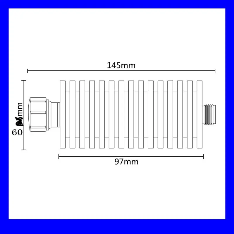 100W DIN-JK coaxial fixed attenuator, DC to 4GHz ,50 ohm ,1dB,3dB,5dB,6dB,10dB,15dB,20dB,30dB,40dB,50dB,