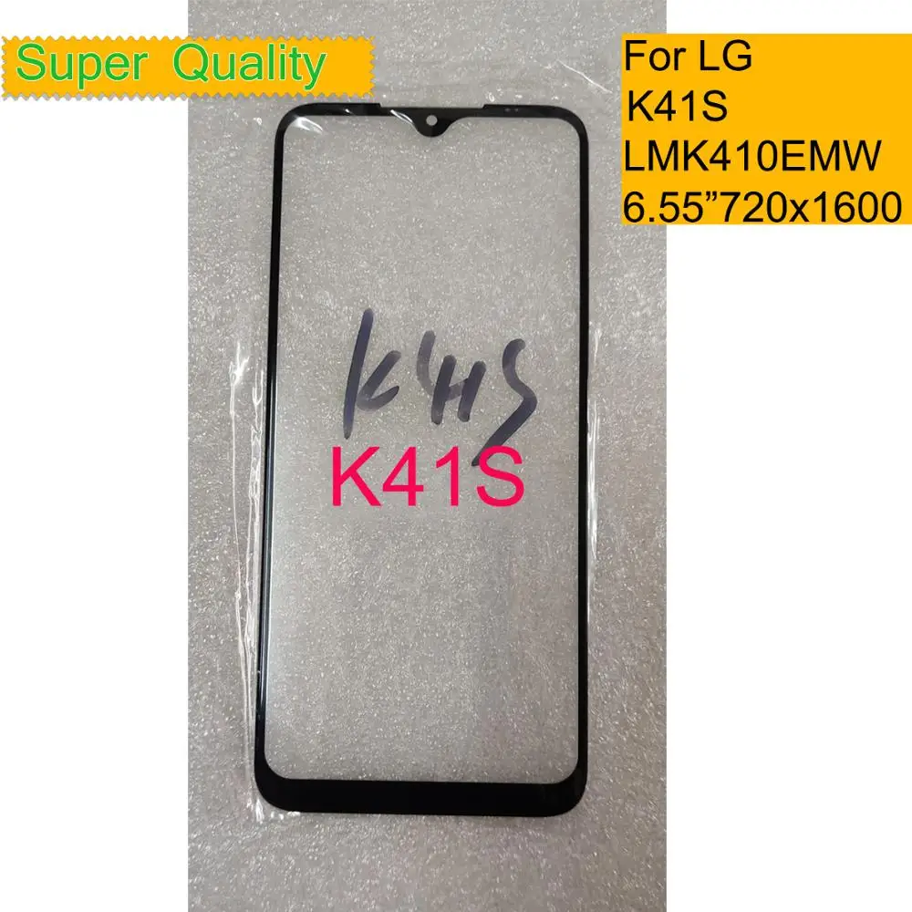 10Pcs/Lot For LG K41S LMK410EMW LM-K410EMW Touch Screen Front Glass Panel Front Outer Glass Lens For LG K41S LCD Glass With OCA