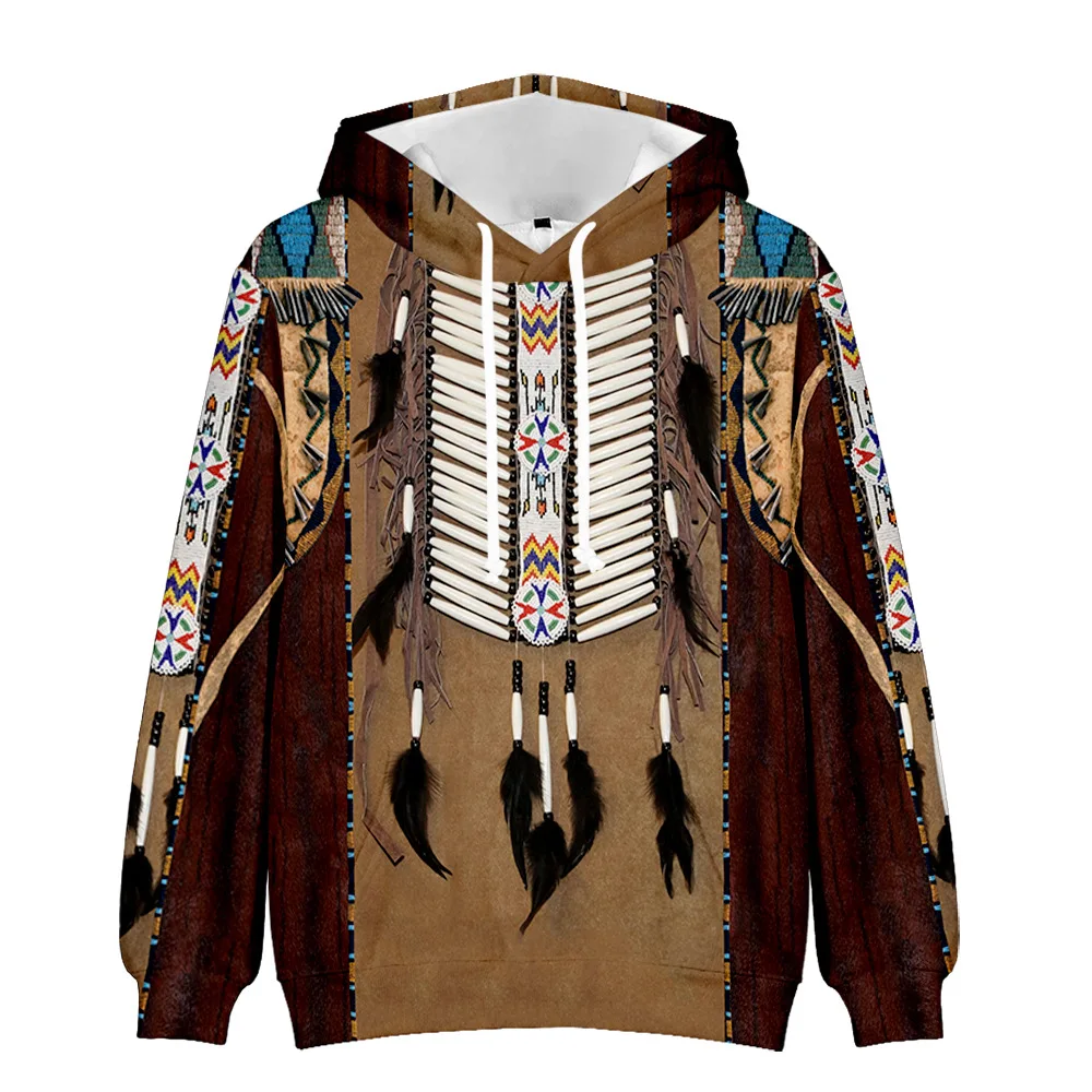 Retro Ethnic Totem Men Indian Jacket Child Hoodies 3D Printed Hoodie Unisex Streetwear Hooded Sweatshirt Parent-child Outfit