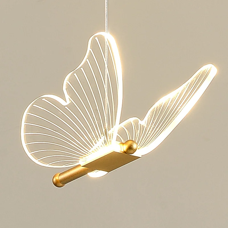 Butterfly Led Pendant Light Indoor Lighting Staircase Duplex Living Room Dining Room Restaurant Art Hallway Decoration