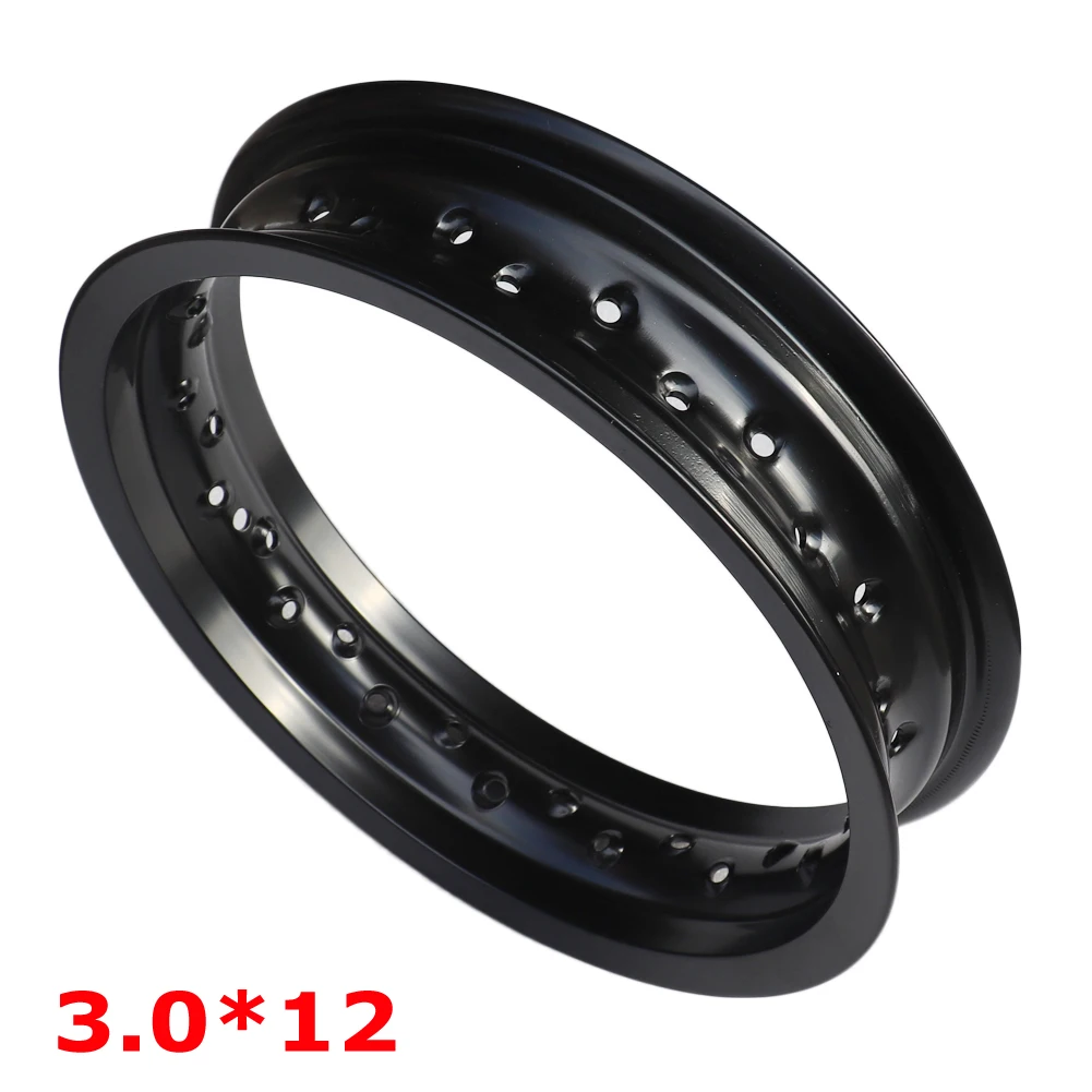 

3.0x12" Inch 36 Spokes Holes Aluminum Alloy Motorcycle Wheel Rims Accessories Black3.00*12 12Inch