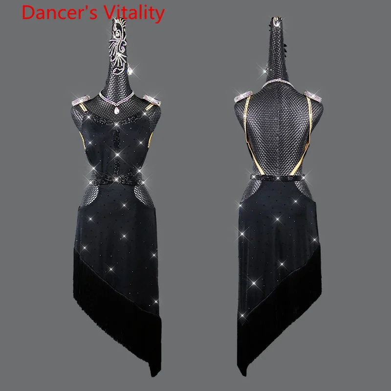 

2021 New Latin Dance Competition Performance Clothing High-end Professional Dance Dress Sexy Women's Backless Chacha Dance Wear