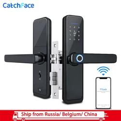 Smart Fingerprint Door Lock  Security Electronic Door Lock  Smart WiFi Bluetooth Digital APP Keypad Code FRID Card Keyless Lock