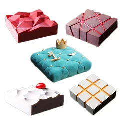 Silicone Mousse Cake Mold Diamond Peak Square Twill Square Hill 3D Cupcake Jelly Cookie Mini Muffin Soap Maker DIY Baking Tools