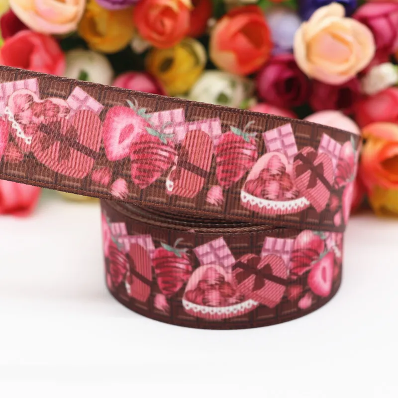 10 Yards 1'' 25MM Ripsband mit Frucht-/Kuchenmuster für Haarschleifen, DIY-Handarbeitsmaterial Y19121001 – Detail 10