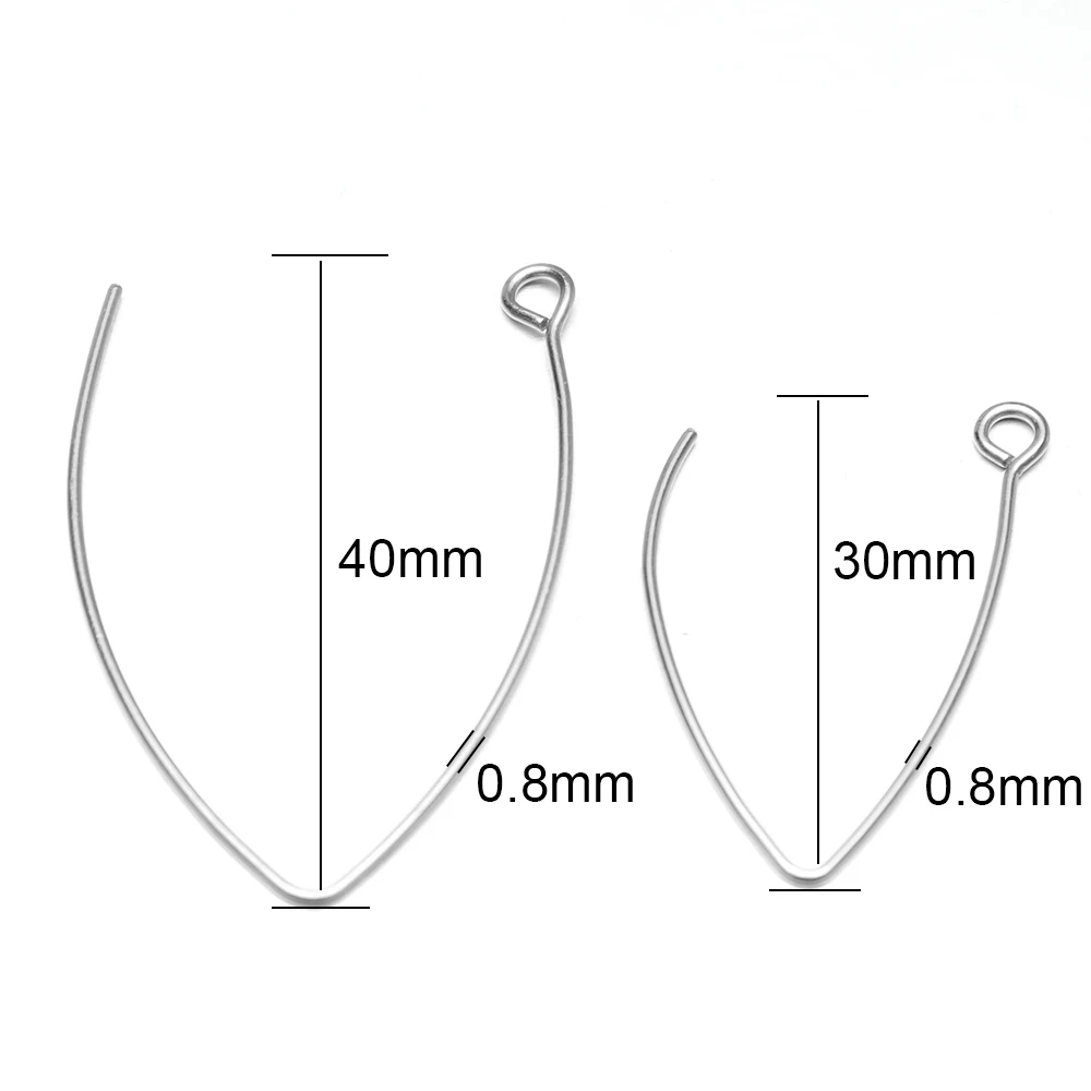 Semitree 100 Stück Edelstahl-Ohrhaken V-Form Ohrringhaken für DIY-Schmuckherstellung Handarbeitszubehör – Detail 3