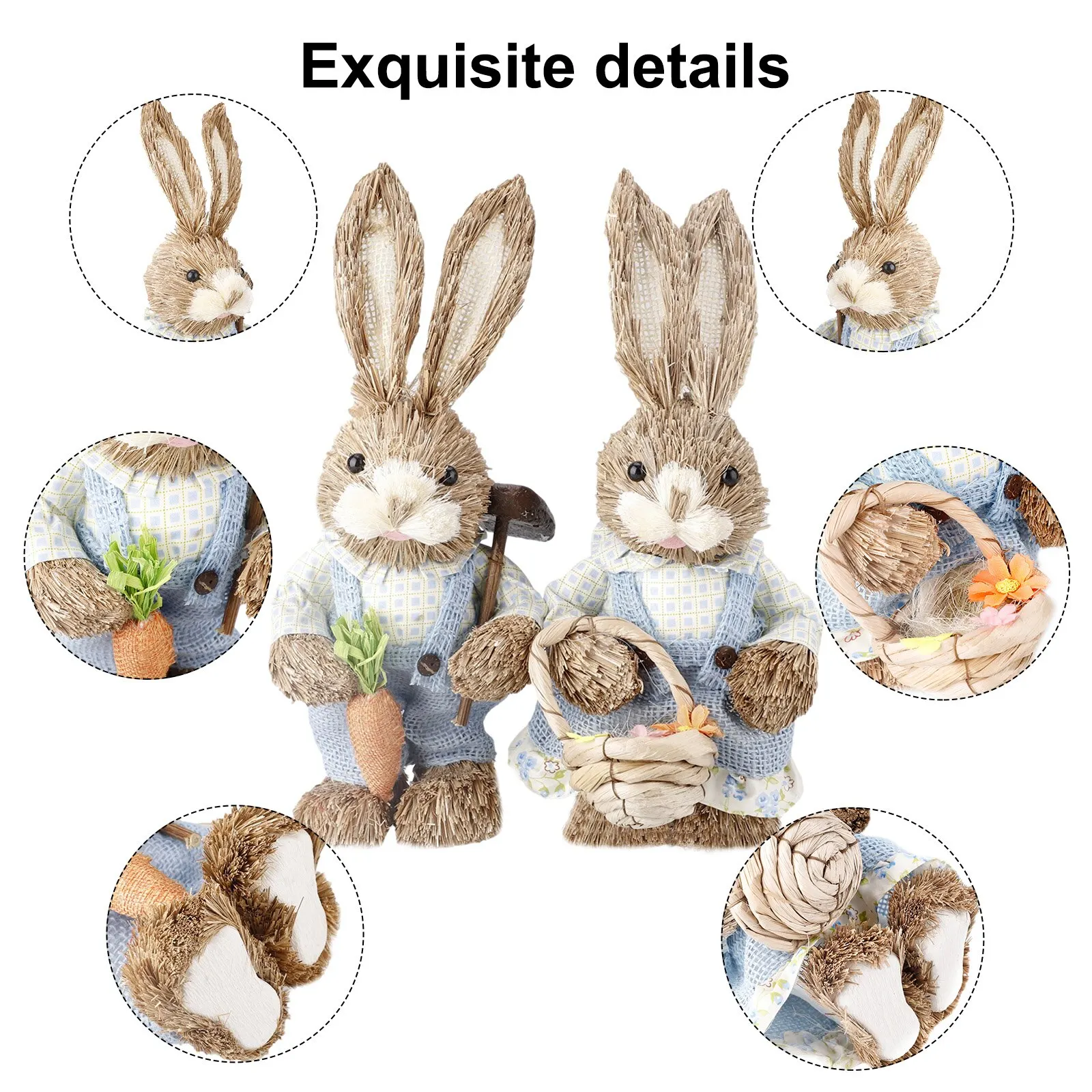 Simulation Rabbit for Party Window Home Decor Photography Prop Garden Rabbit Easter Theme Party Decor Easter Party Supplies