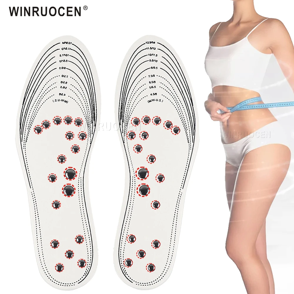 

WINRUOCEN 36 magnets Unisex Magnetic Therapy Massage Insoles Foot Acupressure Shoe Pads Therapy Slimming Insoles for Weight Loss