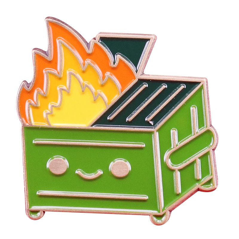 LIL Dumpster Fire Brooch Is everything around you a waking nightmare? Celebrate with some kawaii trash, just like your life!