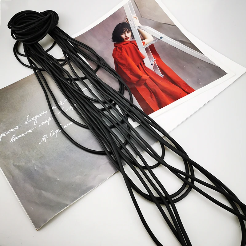 UKEBAY Long Pendant Necklace For Women Clothes Necklaces Handmade Rubber Jewelry Sweater Chain Punk Necklace Party Accessories