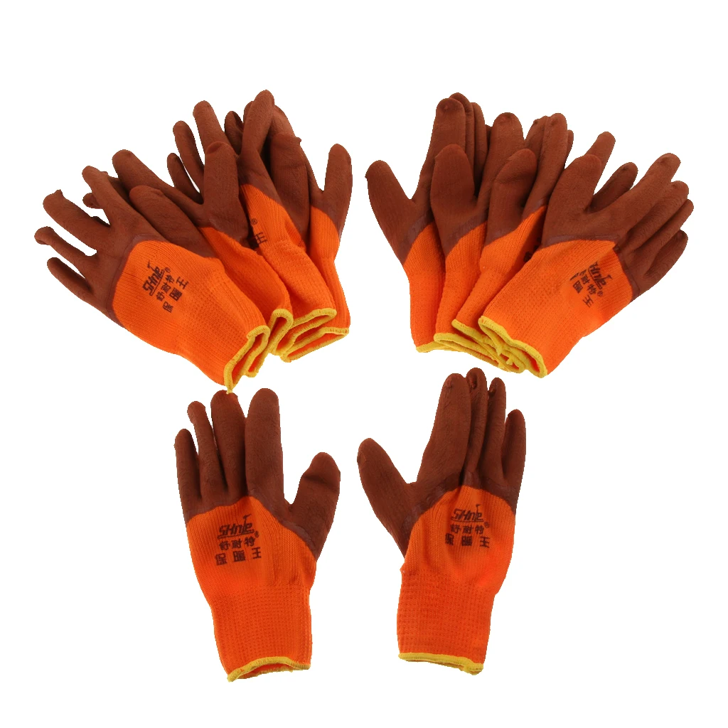 

5 Pair Winter Work Thermal Gloves Work Safety Gloves Latex Foam Thick Gloves