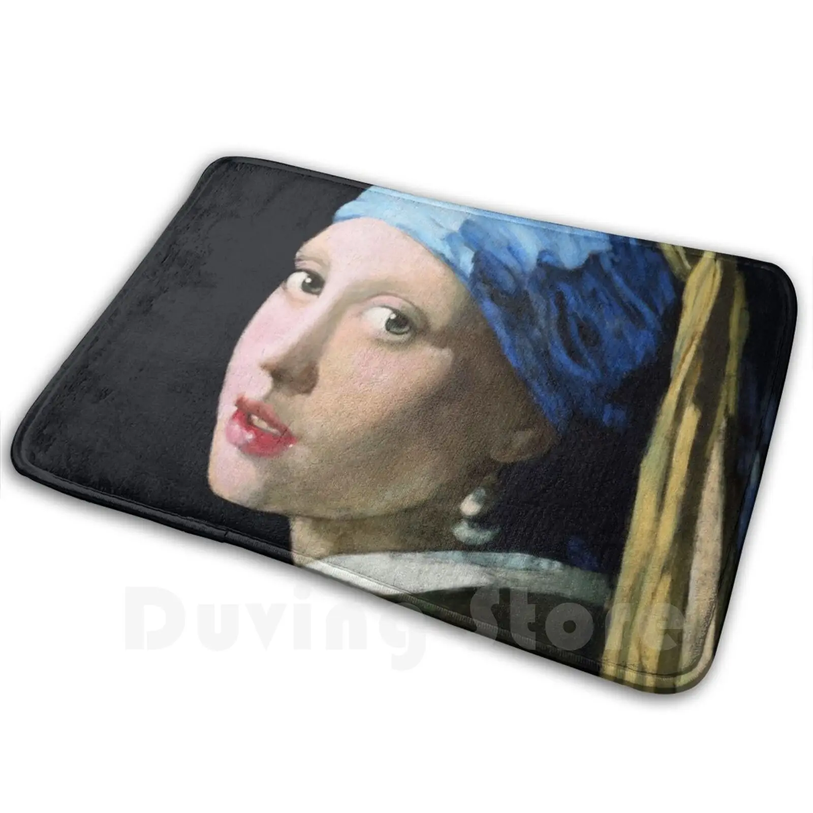 Girl With A Pearl Earring Mat Rug Carpet Anti-Slip Floor Mats Bedroom Johannes Vermeer Vermeer Girl With A Pearl Earring Ear