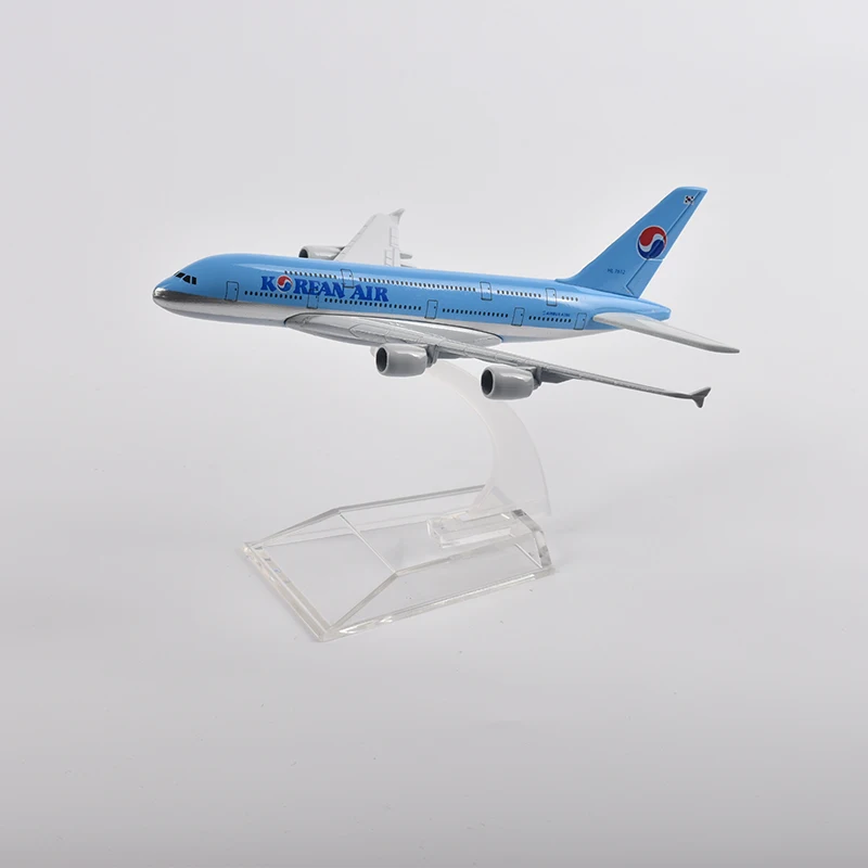 JASON TUTU 16cm Korean Air Airbus 380 Airplane Model Plane Model Aircraft Diecast Metal 1/400 Scale Planes Dropshipping