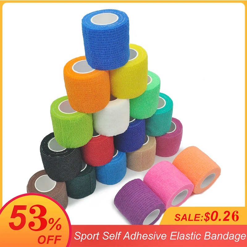 Vendaje elástico autoadhesivo deportivo colorido de 4,8 m, cinta Elastoplast para rodilleras, almohadillas de soporte para dedo, tobillo, palma y hombro