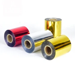 6CM 120meter/Rolls Gold Silver Hot Foil Stamping Paper Craft Paper 12colors branding iron hot Heat press machine