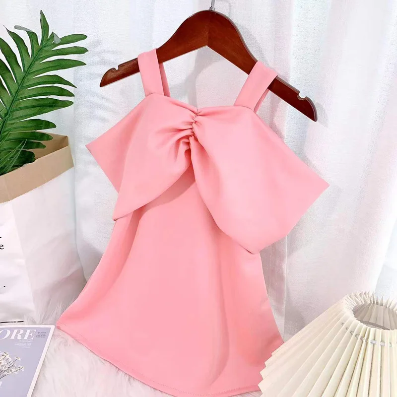 Girls Baby Summer Clothes kids Bow Knot Sling Dress For toddler Girls Baby Clothing 1-6T Birthday Princess party Dresses Dress