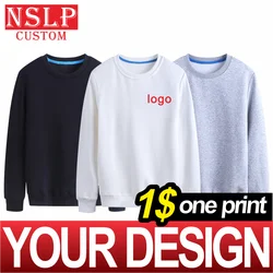 Nslp suéter gola caçamba para homens e mulheres, camisola confortável, mesmo estilo, outono e inverno, blusa quente personalizada com bordado, logotipo impresso