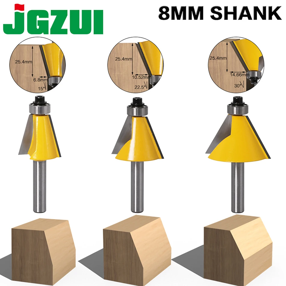 8MM Shank Chamfer Router Bit  15 22.5 30  Degree Milling Cutter for Wood Machine