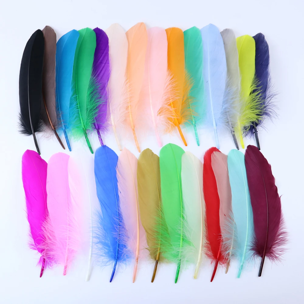 10/50/100pcs Natural Goose feathers Dyed various feather for crafts wedding jewelry party accessories 15-20cm/6-8 inch