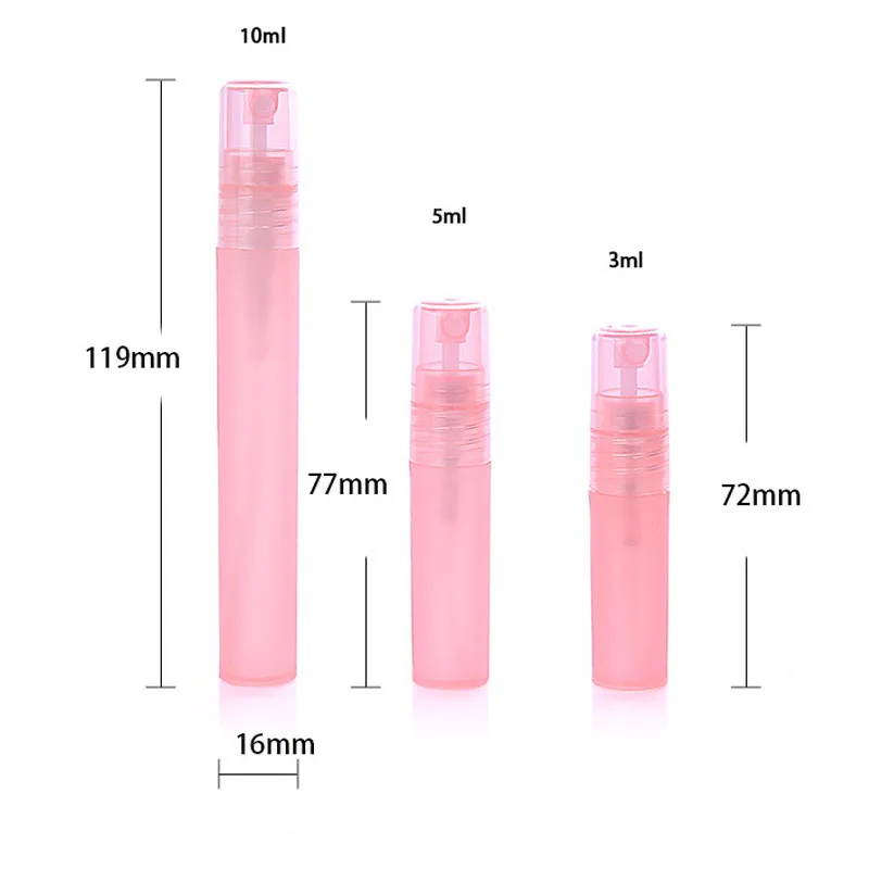 50pcs 3ml/5ml/10ml Empty Portable Atomiser Spray Bottles Perfume Pen Vials Makeup Cosmetic Plastic PP Travel Sample Containers