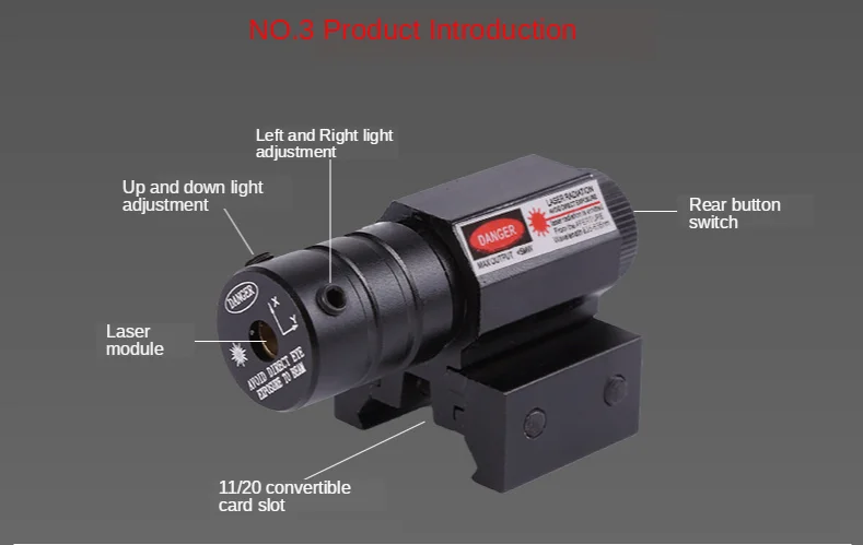 Mira láser de punto rojo de 11mm y 20mm, Kit de montaje Mipicatinny para pistola, Rifle, pistola, tiro, caza