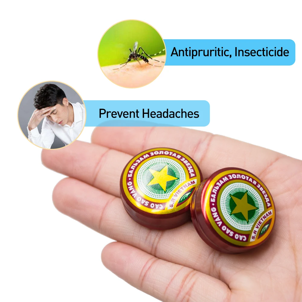 5/10Pcs Hot Sale Original Vietnam Golden Star Cream Mint Cooling Oil Tiger Balm Mosquito Bites Itching Ointment Massage Plaster