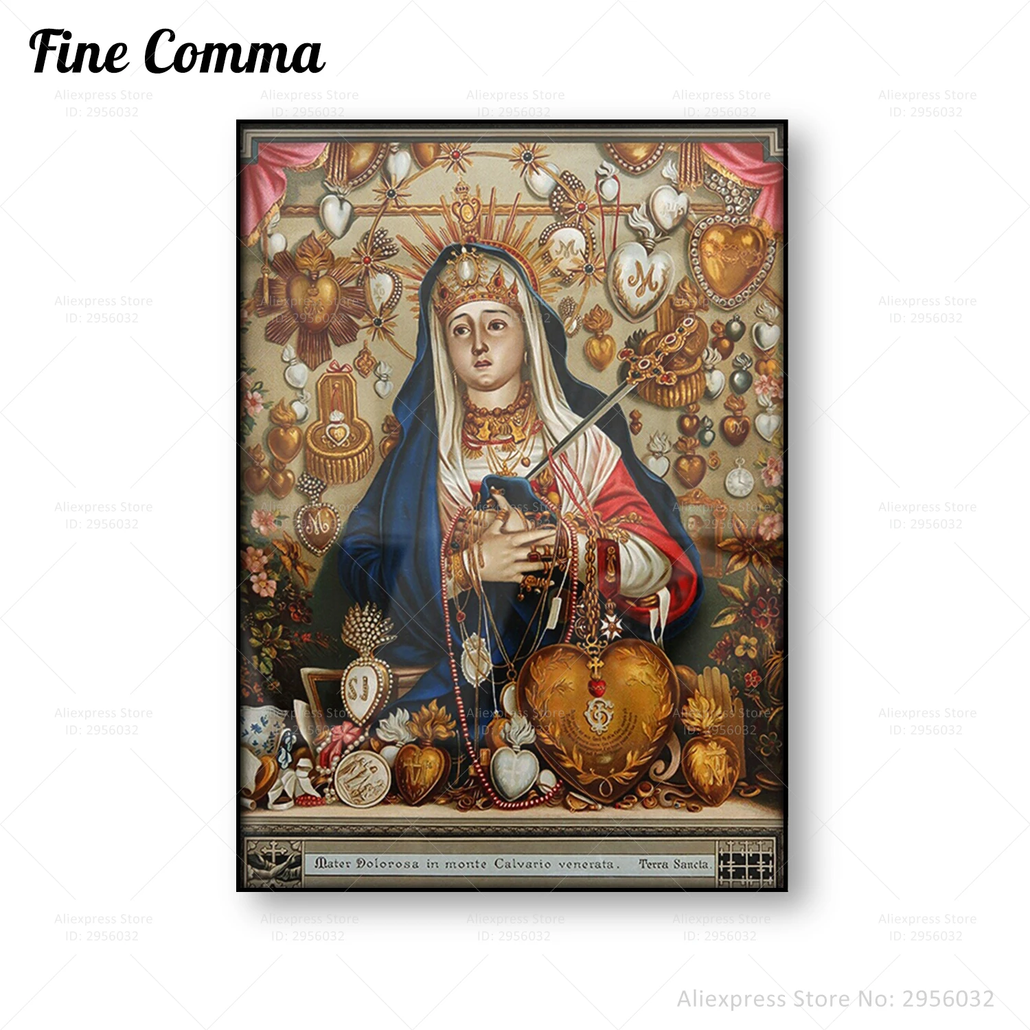 Mater Dolorosa Vintage Poster Erzulie Freda Voodoo Goddess Canvas Print Wall Art Painting Mother of Sorrows Virgin Mary Decor