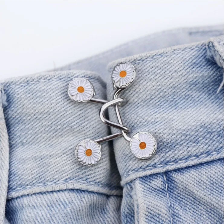 100set detachable universal fixed button Hook And Bar Fastener Jeans Trouser Skirt Pent Waist adjust Extender Decorative buttons