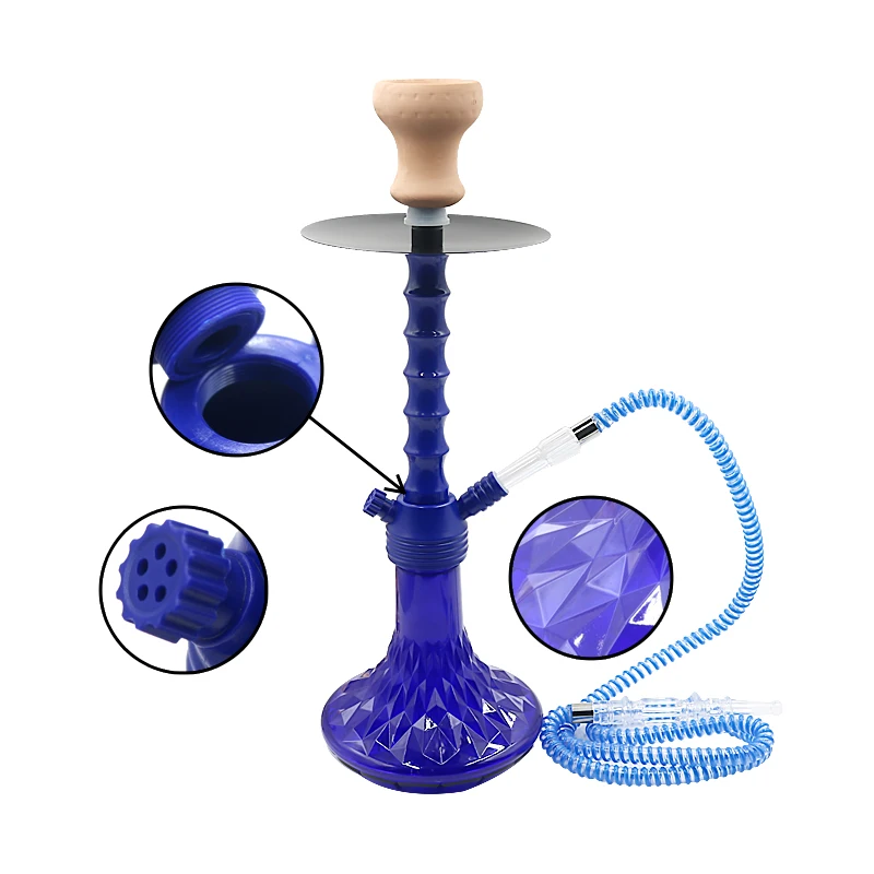 Acrylic Hookah Set Ceramics Bowl Shisha Hose Water Pipe with Coal Tongs Nargile Sheesha Narguile Chicha Cachimbas Accessories