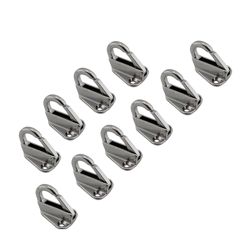 10PCS Marine Boat Fender Hook Marine Fending Hook With Closed Spring Clip Stainless Steel 316 Marine Boat Hardware