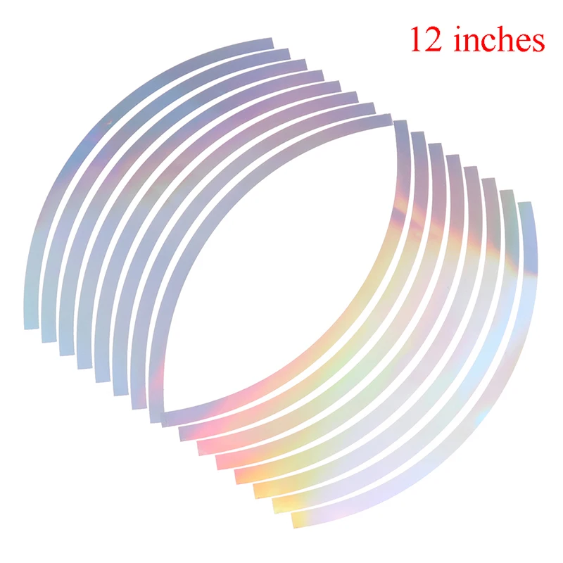 

new arrival 10/12/14/18 inches wheel rim tape for motorcycle and car reflective 16 stripes PVC laser Motorcycle Sticker