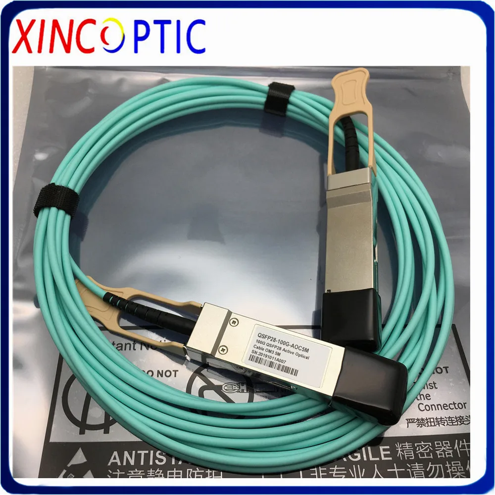 

Free Shipping 100G QSFP28 AOC 7M Cable, 100Gbps OM3 OM4 7 Meters MPO SFP Module AOC Active Optic Fiber Cable