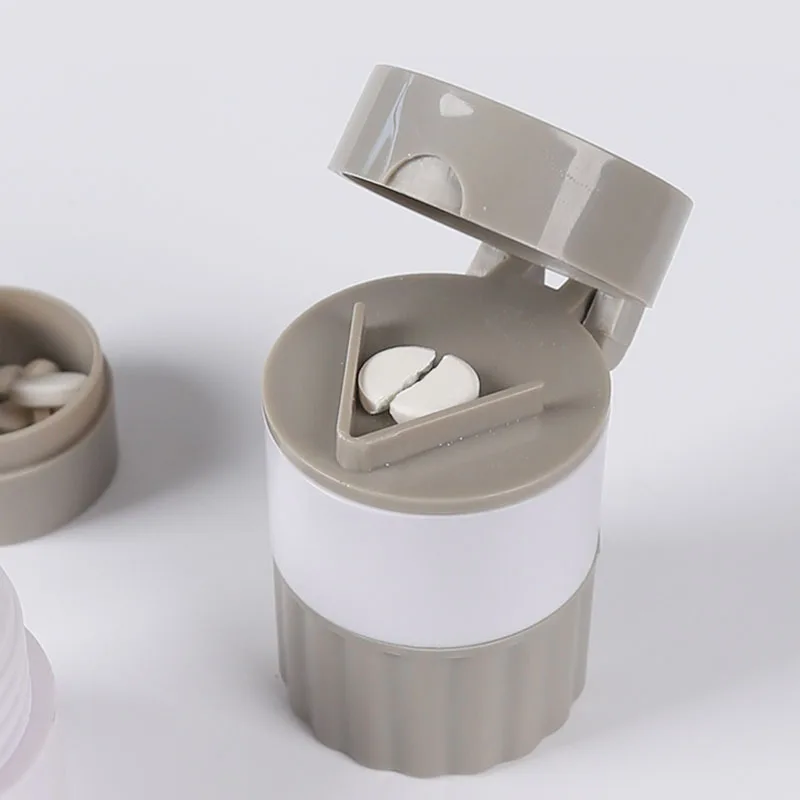 المحمولة 4 طبقة مسحوق اللوحي طاحونة مسحوق قاطعة حبوب الدواء صندوق الفاصل تخزين حبوب منع الحمل كسارة السفر حبة القضية