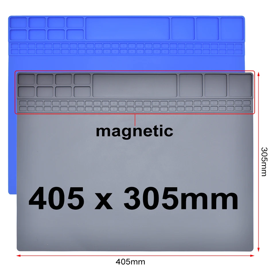 

405x305mm Magnetic Heat Insulation Silicone Pad Desk Mat Maintenance Platform for BGA Soldering Pad Repair Mat