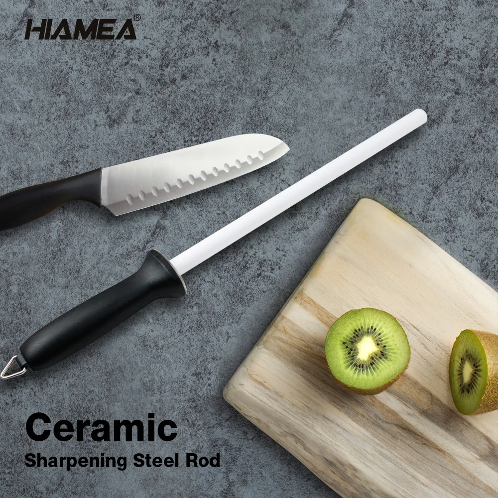 

HIAMEA Kitchen Knife Sharpener Ceramic Sharpening Steel Rod 10in 12in Perfect Ceramic Sharpening Rod