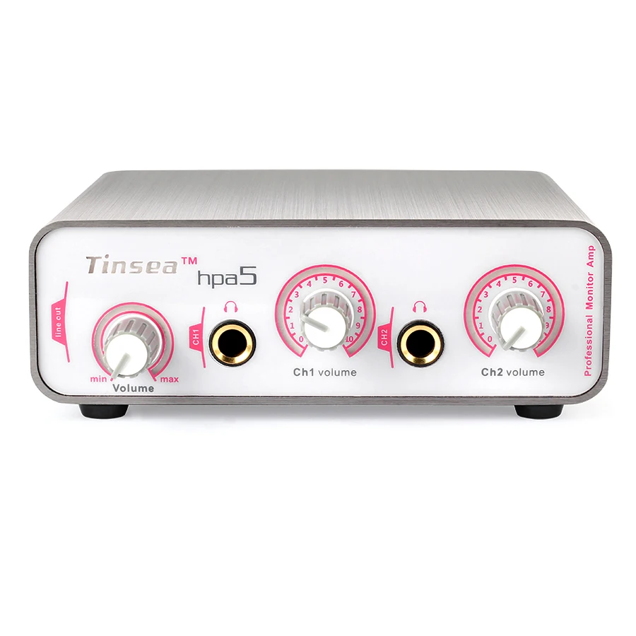 Tinsea hpa5 전문 헤드폰 전치 증폭기 2 채널 헤드폰 분배기 음악 생산 모니터 분배 증폭기
