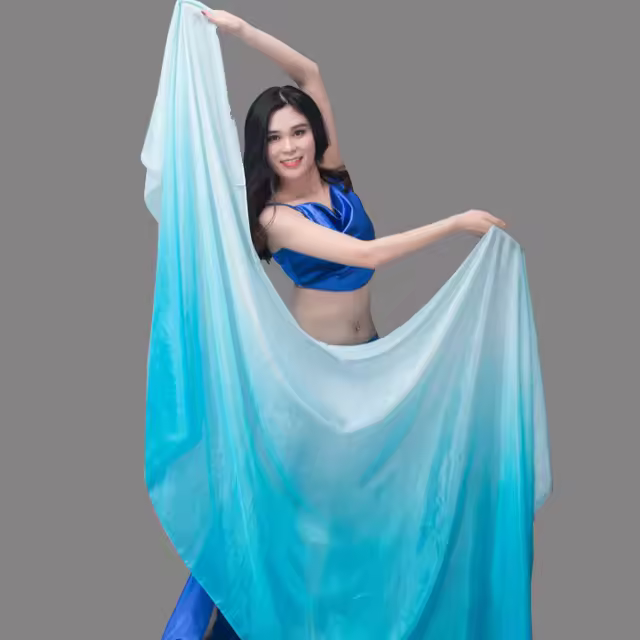 Belly dance Scarf Silk Veils Belly Dance veil Shawls Women Light Hand Thrown Scarf Shawl Gradient Silk Veil Dance Performance - Image 21