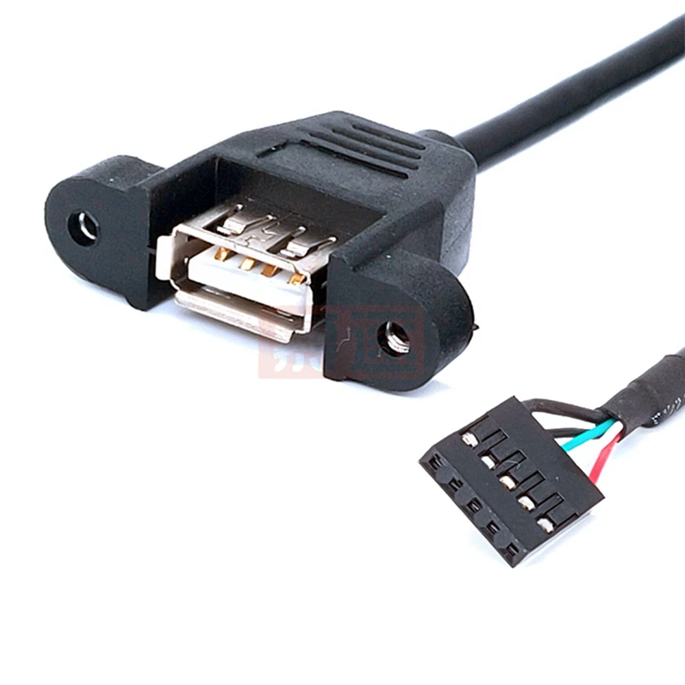 Motherboard 5 pin to USB2.0 adapter cable with screw hole Motherboard pin 5Pin to USB extension cable