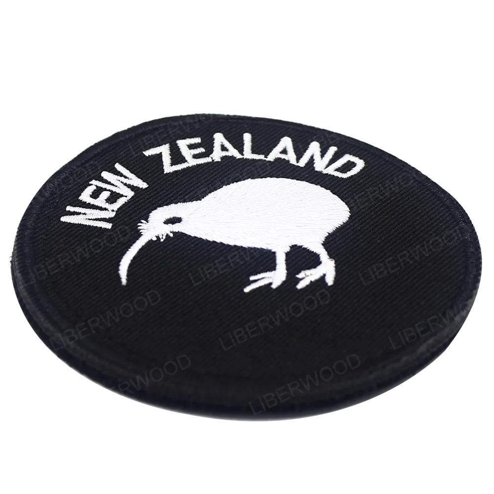 New Zealand Silver Fern Flag Kiwi National Bird Embroidered Patch Applique For Tactical Bags, Jackets, Clothes Military Armband