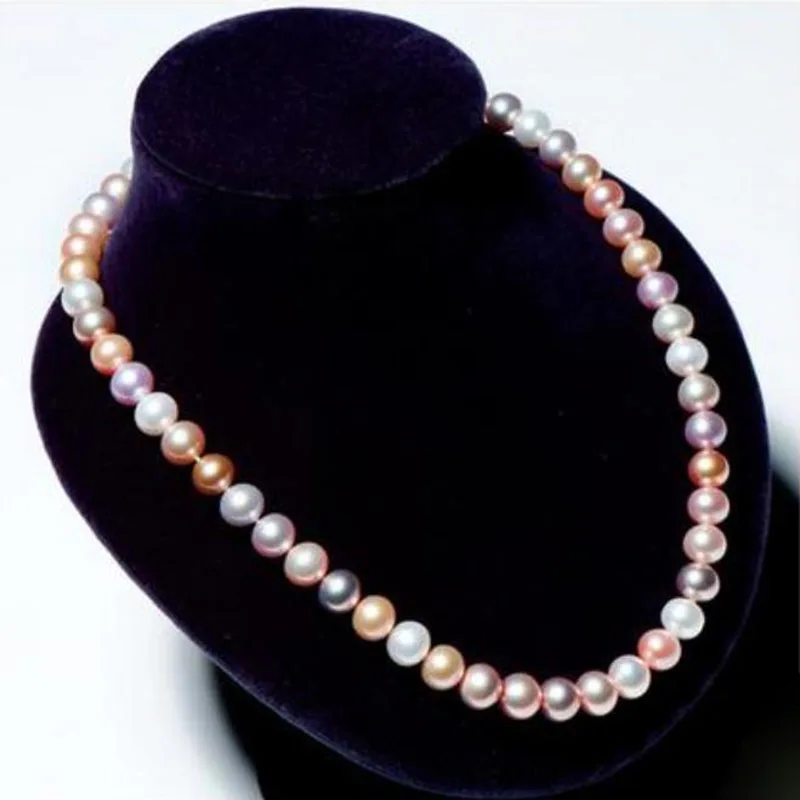 

20inch 9-10mm south sea round multicolor pearl necklace