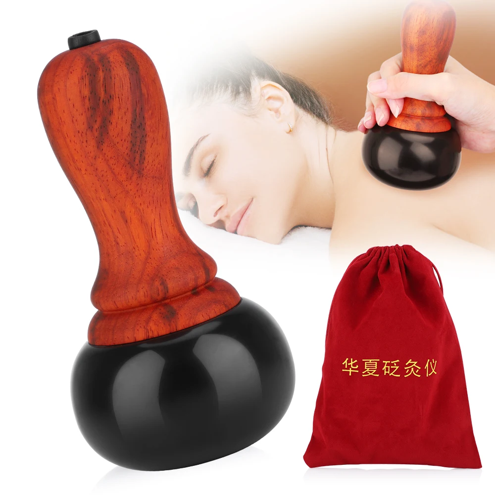 

Hot Stone Electric Guasha Massager Natural Bian Stone Warm Moxibustion Heating Gua Sha Scraping Back Massage Skin Body