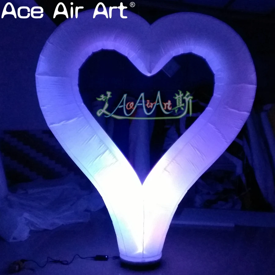 color changing glowing inflatable heart shape replica model,inflatable led heart for wedding/Valentine's Day decoration