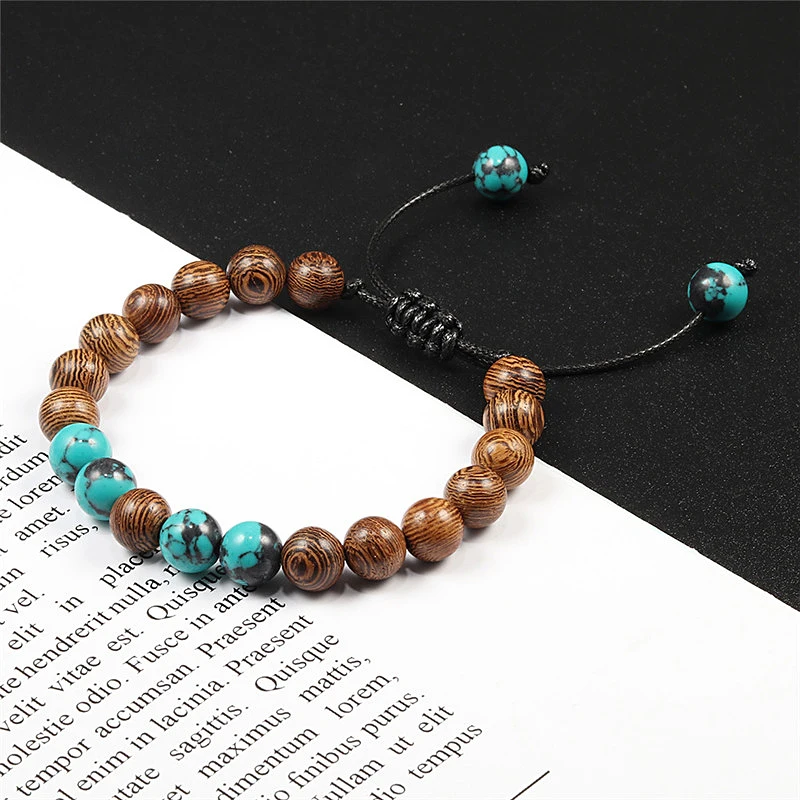 Hot Sale Men Natural Wood Beads Bracelets Healing Buddha Cross Owl Helmet 7 Chakras Beaded Bracelets&Bangles Women Yoga Jewelry