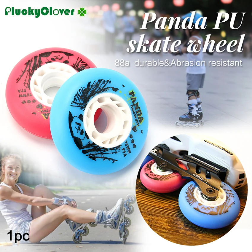 1pc Inline Roller Skates Panda Wheel 72mm 76mm 80mm 88a FSK Braking Slalom Wheel Roller Skating Sliding Downhill Inline Sk8Wheel