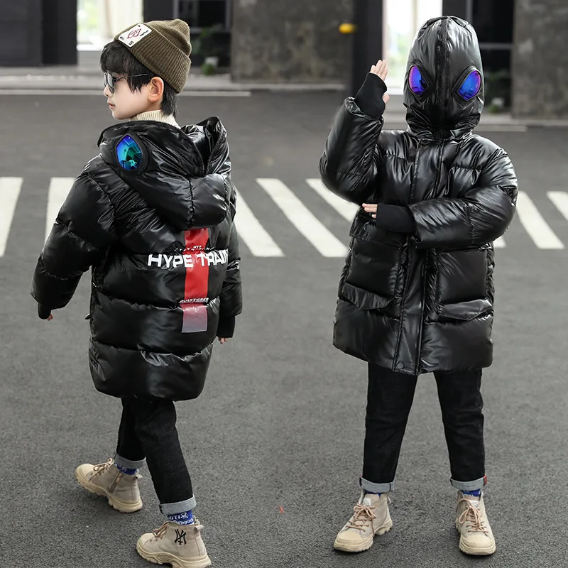 Children Down Jacket 2023 Kids Boy Winter Parkas Teenager Fashion Hooded Jackets with Glasses Boys Warm Parka Coats Tops Clothes