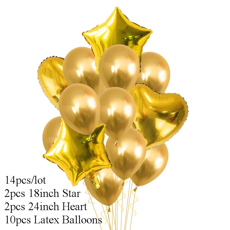 14/20pcs Multi Confetti Heart Star Foil Balloon Baby Shower Happy Birthday Party Helium Ballons Wedding Anniversary Decor Globos image 4